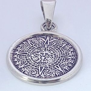Aztec style silver (stamped 925 Mexico) pendant